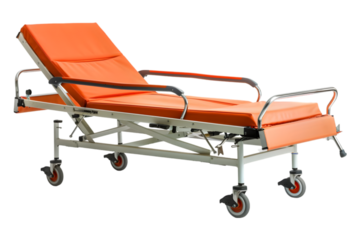 Hospital stretcher on transparent background