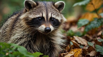 raccoon in the woods