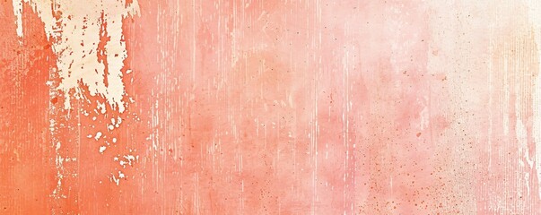 Fototapeta premium Gradient background with a soft grainy texture transitioning from coral pink to light peach evoking a gentle calming feel