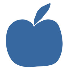 Blue apple abstract icon