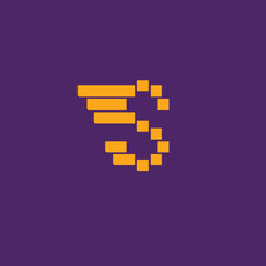 Fototapeta premium initial S wing pixel style logo vector illustration