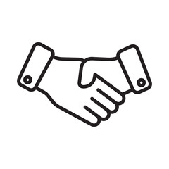 Agreement outline icon. Business deal contract agreement vector icon. Handshake vector illustration image