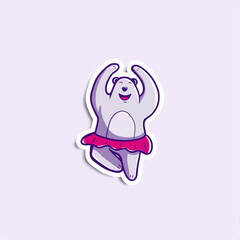 vector cute illustration of a bear dancing 