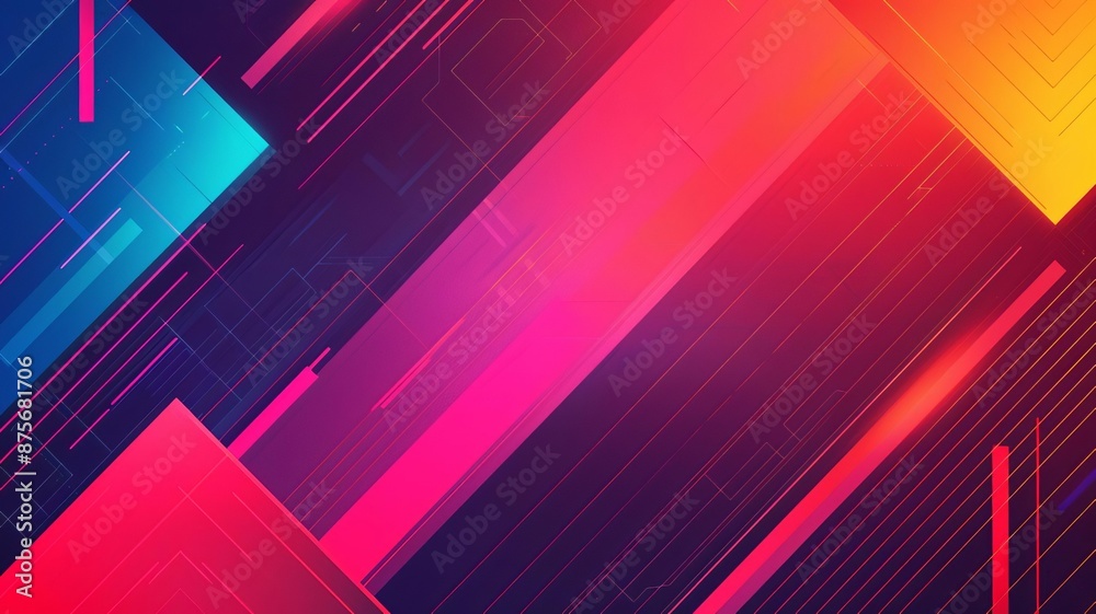 Fototapete futuristic design with geometric shapes creating a dynamic illustration, shape design, picture visua