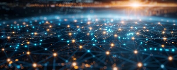 Fototapeta premium Outline of a global supply chain network with transit routes
