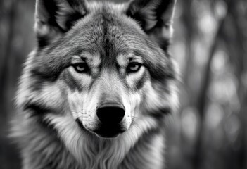 close wild illustration photorealistic graphic art beast canis generated design alpha animal ai wolf pattern white black