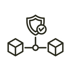Blockchain network outline icon. Cryptocurrency system vector icon illustration image