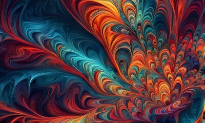 Colorful Abstract Flow Fractal Psychedelic Background