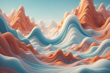 Fototapeta premium 3D fluid colorful abstract style dreamlike wallpaper background