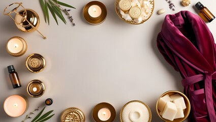 Relaxing Spa Flame Background with Copy Space