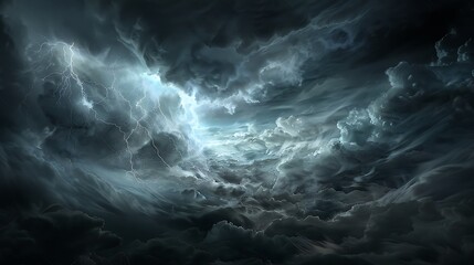 Electric Intensity - A Dramatic Thunderstorm with Lightning Strikes and Dark Clouds