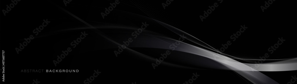 Leinwandbilder Abstract background with white geometric 3d wavy lines. Futuristic digital high-technology pattern is horizontal. Vector illustration