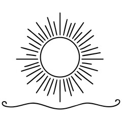Vintage hand drawn sunburst vector illustration