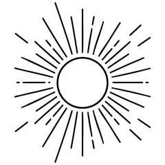 Vintage hand drawn sunburst vector illustration