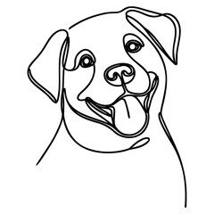 Continuous one line drawing of a dog. Dog one line drawing minimalist style