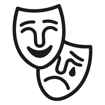 recommend clip art: Theater Mask: Comedy and tragedy masks, representing drama and theater education.