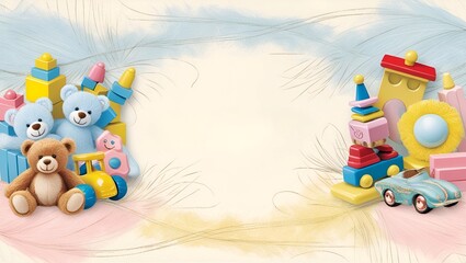 Kids Copy Space Background with Flame Elements