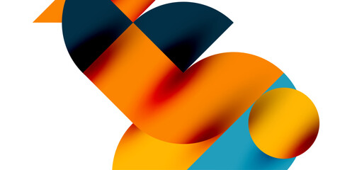 Obraz premium Tech minimal circular shapes geometric art. Vector modern circles