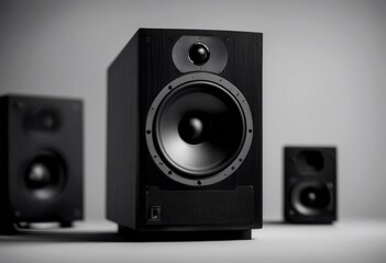 bookshelf black background speaker a new isolated sound music system loudspeaker white stereo audio
