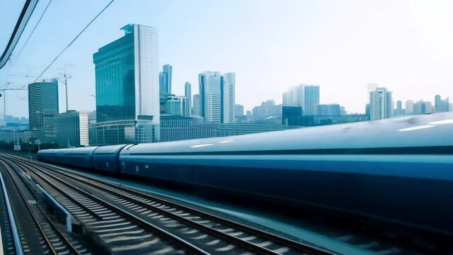 Train using magnetic levitation 
