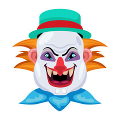 A flat icon of circus monster laughing 

