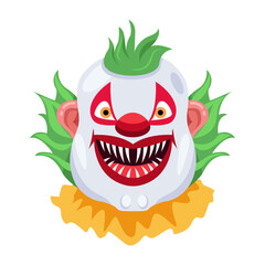 A flat icon of buffoon smile 

