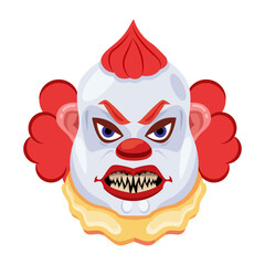 A flat style mascot of spooky buffoon 

