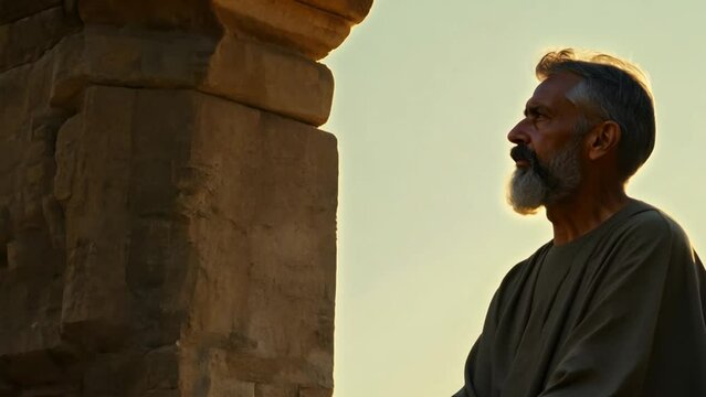 Ancient Greek Philosopher Contemplating Generative AI