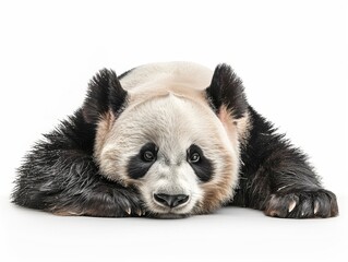 Obraz premium a Giant Panda lying down and resting 