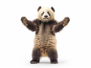a Giant Panda standing on its hind legs 
