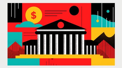 Public finance education, financial literacy initiatives, flat design illustration
