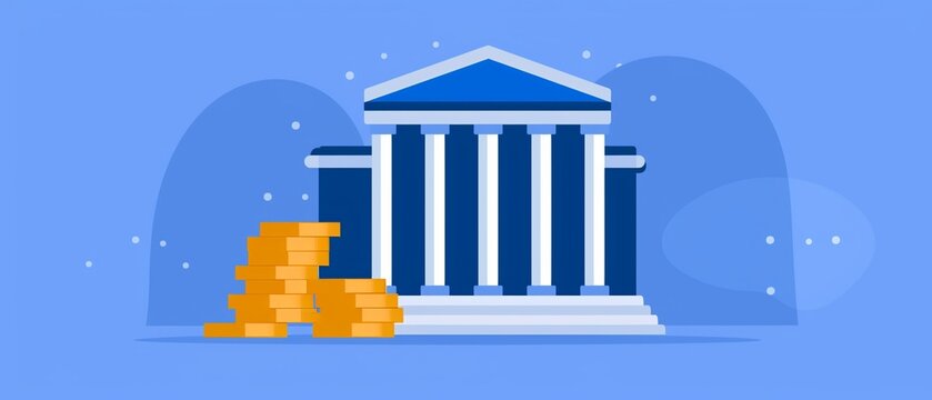 Government grants, financial aid programs, flat design illustration