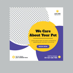 Obraz premium New pet social media post template