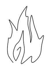  One line art  continues line art an illustration of fire isolated on white.