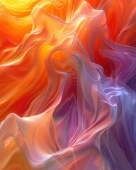 Obraz premium Abstract digital 3D background, fluid shapes and vibrant gradients, spacious copy space, Generative AI, sleek and modern, dynamic and visually striking