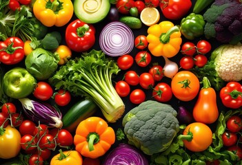 assorted deconstructed salad ingredients fresh healthy organic vegetables greens plate, meal, tomato, cucumber, avocado, lettuce, carrot, beet, radish, corn