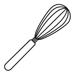 whisk outline coloring book page line art illustration digital drawing