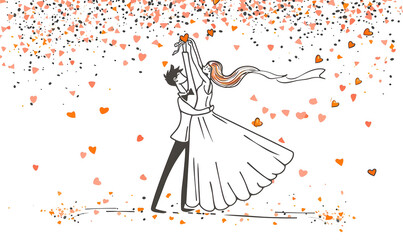 Obraz premium wedding card cartoon illustrator