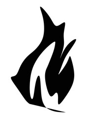 Obraz premium Silhouette of fire illustration in black and white. 