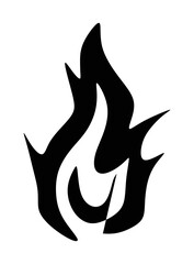 Obraz premium Silhouette of fire illustration in black and white. 