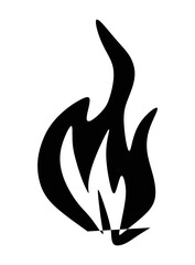 Obraz premium Silhouette of fire illustration in black and white. 