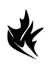 Obraz premium Silhouette of fire illustration in black and white. 