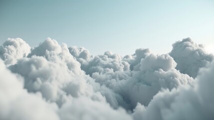 Fototapeta premium Serene Sky - Minimalist Wallpaper with Soft Clouds for Tranquil Atmosphere