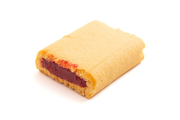 Strawberry Flavored Bar Cookies Isolated on a White Background