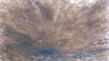 Fototapeta premium nice snow fall on clouds on sky background - photo of nature