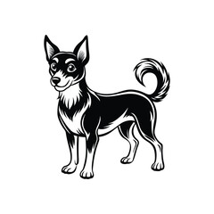 Dog Silhouette Vector with White background
