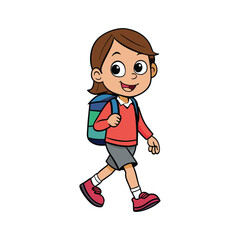 Back To School Silhouette Vector with White background
