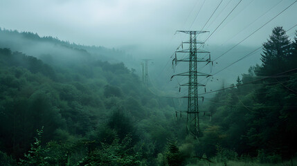 Obraz premium an german electricity mast in nature