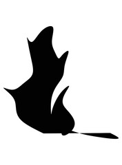 Silhouette of fire illustration in black and white.
