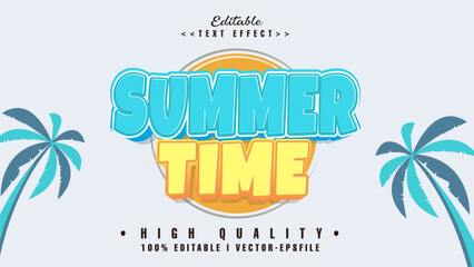 editable summer time text effect.typhography logo